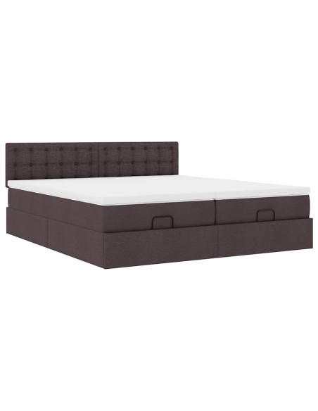 Struttura Letto Pouf con Materassi 200x200 cm in Tessuto