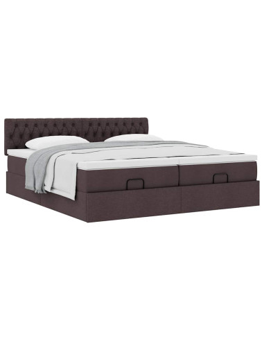 Struttura Letto Pouf con Materassi 200x200 cm in Tessuto