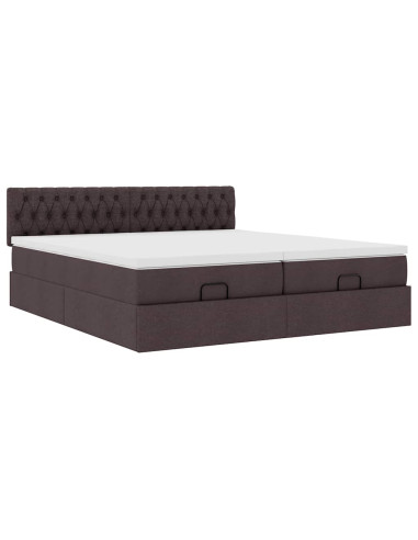 Struttura Letto Pouf con Materassi 200x200 cm in Tessuto