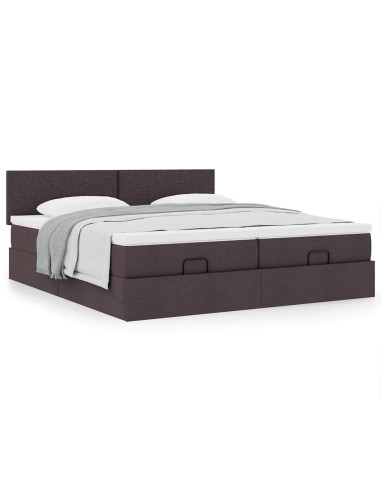 Struttura Letto Pouf con Materassi 200x200 cm in Tessuto