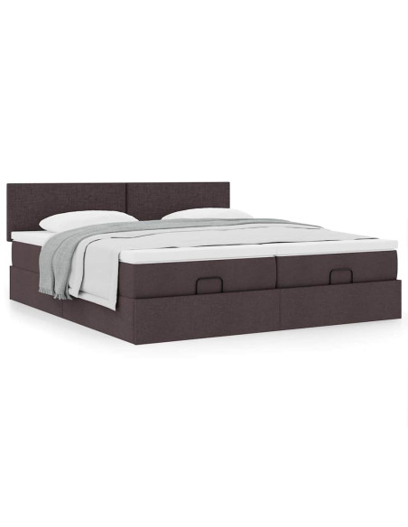 Struttura Letto Pouf con Materassi 200x200 cm in Tessuto