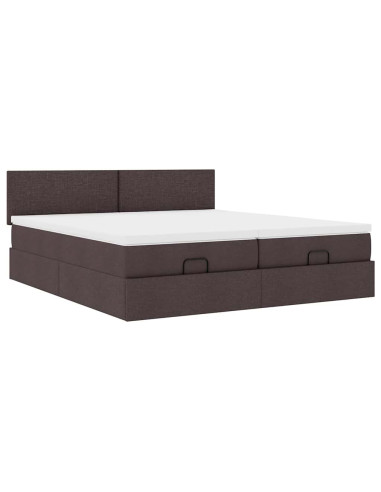 Struttura Letto Pouf con Materassi 200x200 cm in Tessuto
