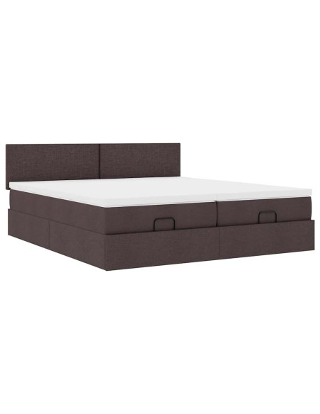 Struttura Letto Pouf con Materassi 200x200 cm in Tessuto
