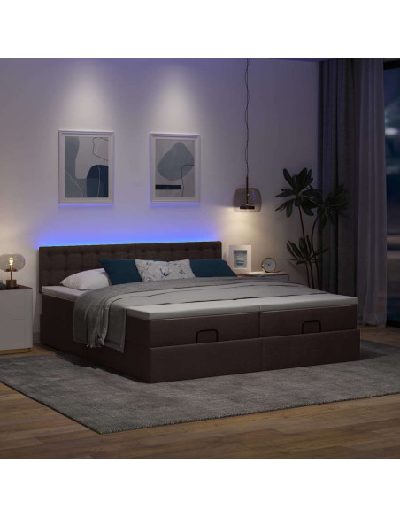 Struttura Letto Pouf con Materassi 200x200 cm in Tessuto
