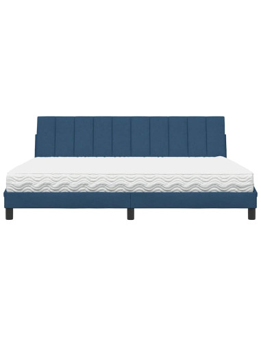 Letto con Materasso Hanko Blu 200x200 cm in Tessuto