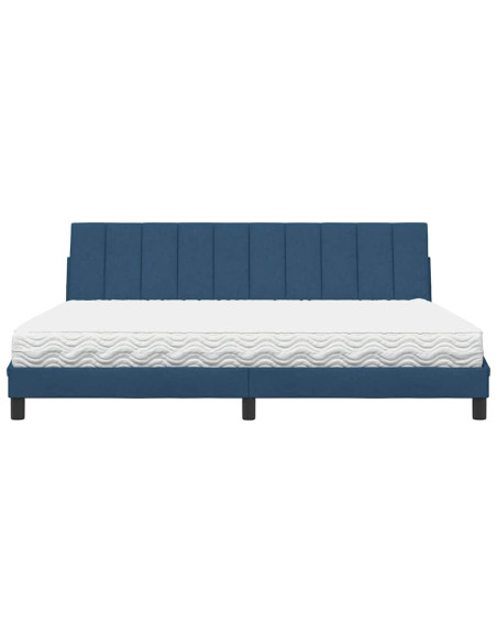 Letto con Materasso Hanko Blu 200x200 cm in Tessuto