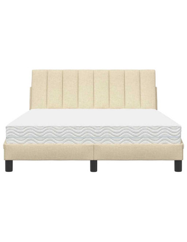 Letto con Materasso Hanko Crema 120x200 cm in Tessuto