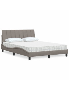 Letto con Materasso Hanko Tortora 120x200 cm in Tessuto