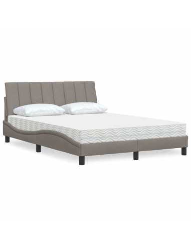 Letto con Materasso Hanko Tortora 120x200 cm in Tessuto