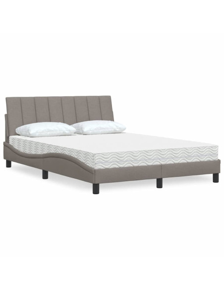 Letto con Materasso Hanko Tortora 120x200 cm in Tessuto