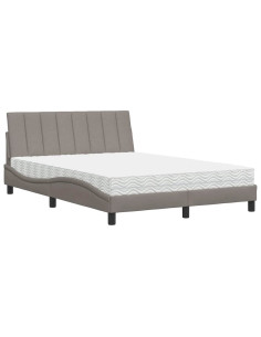 Letto con Materasso Hanko Tortora 120x200 cm in Tessuto 2