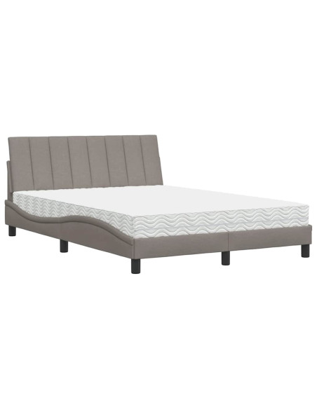 Letto con Materasso Hanko Tortora 120x200 cm in Tessuto