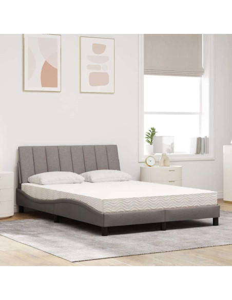 Letto con Materasso Hanko Tortora 120x200 cm in Tessuto