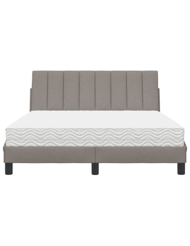 Letto con Materasso Hanko Tortora 120x200 cm in Tessuto