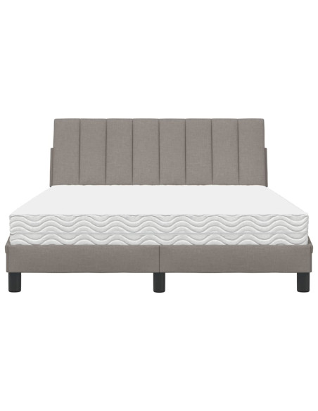 Letto con Materasso Hanko Tortora 120x200 cm in Tessuto