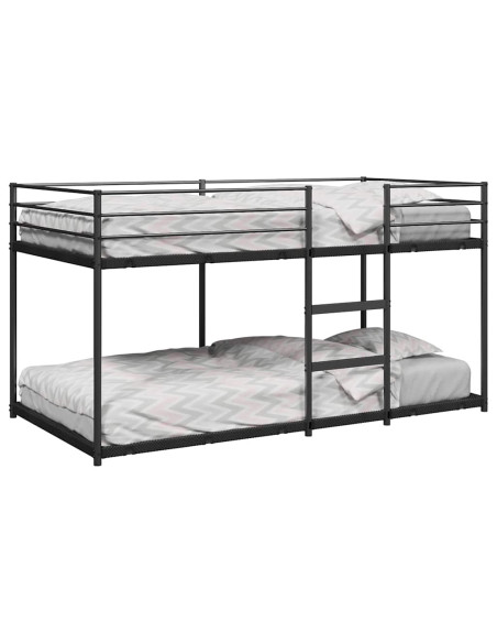 Letto a Castello senza Materasso Nero 107x203 cm in Acciaio