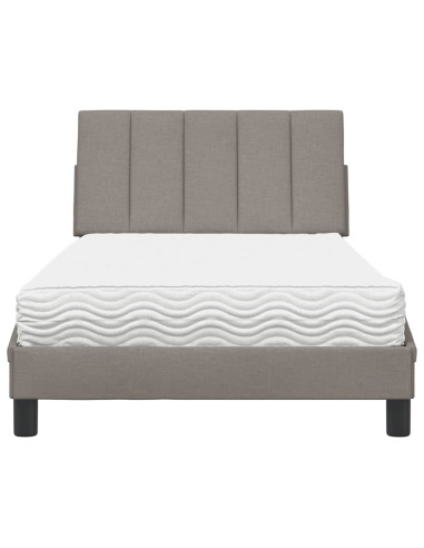 Letto con Materasso Hanko Tortora 100x200 cm in Tessuto