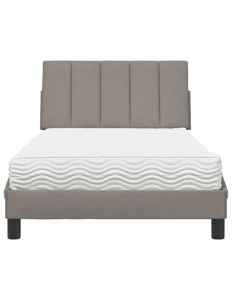 Letto con Materasso Hanko Tortora 100x200 cm in Tessuto