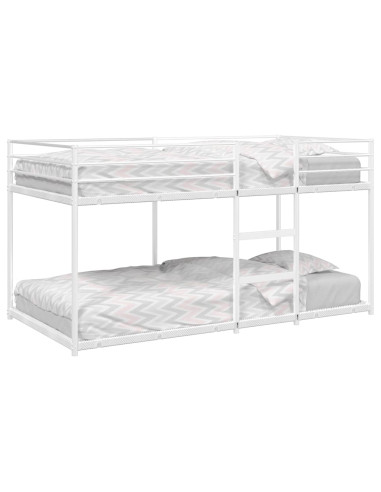 Letto a Castello senza Materasso Bianco 100x190 cm in Acciaio