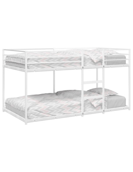 Letto a Castello senza Materasso Bianco 100x190 cm in Acciaio