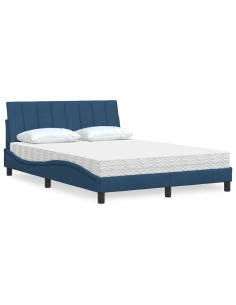Letto con Materasso Hanko Blu 120x200 cm in Tessuto
