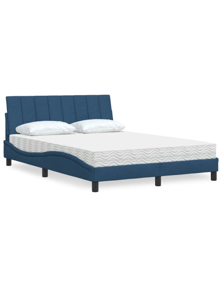 Letto con Materasso Hanko Blu 120x200 cm in Tessuto
