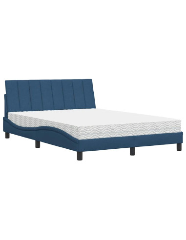 Letto con Materasso Hanko Blu 120x200 cm in Tessuto