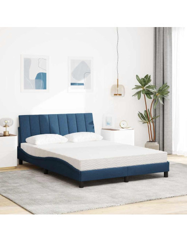 Letto con Materasso Hanko Blu 120x200 cm in Tessuto