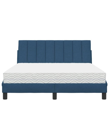 Letto con Materasso Hanko Blu 120x200 cm in Tessuto