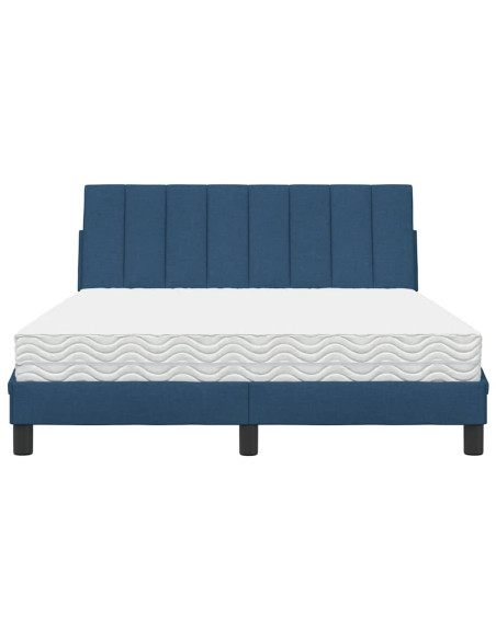 Letto con Materasso Hanko Blu 120x200 cm in Tessuto