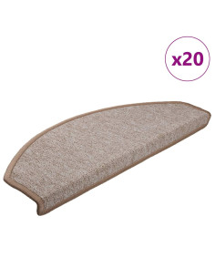 Tappetini per scale 20 pz 65x24x4 cm Marrone chiaro Semicircolari Grandi