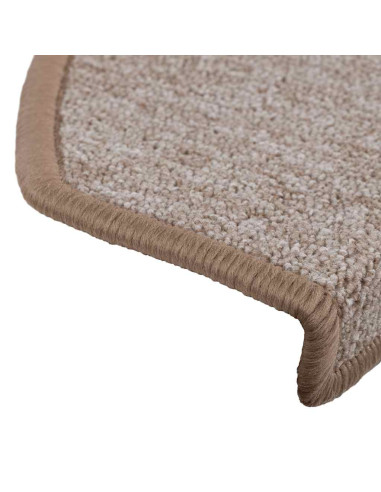 Tappetini per scale 20 pz 65x24x4 cm Marrone chiaro Semicircolari Grandi