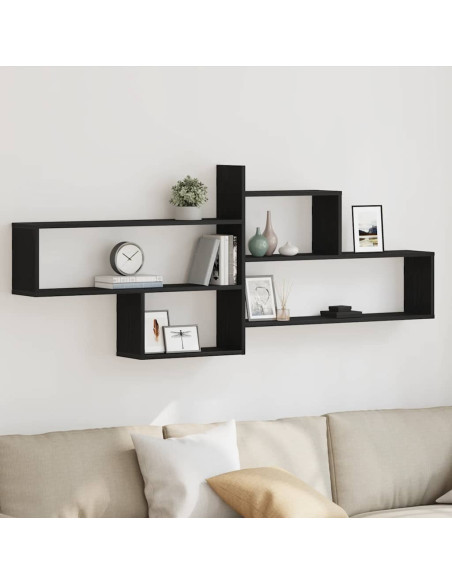 Mensola a Parete Rovere Nero 167,5x18x68 cm in Truciolato