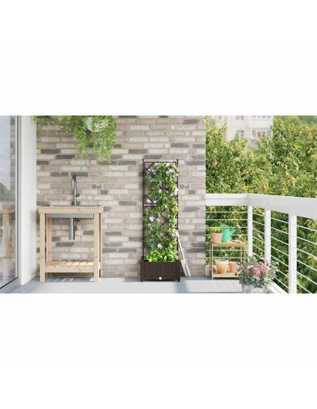 Vaso da giardino Marrone 40 x 40 x 125,5 cm PP