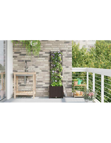 Vaso da giardino Marrone 40 x 40 x 143 cm PP
