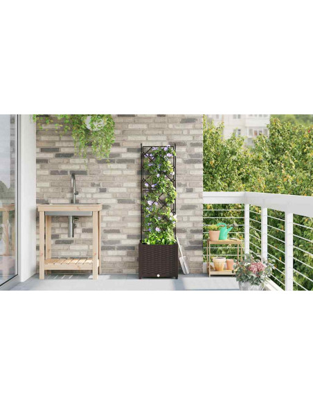 Vaso da giardino Marrone 40 x 40 x 143 cm PP