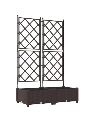 Vaso da giardino 2 pz Marrone 80 x 40 x 125,5 cm PP