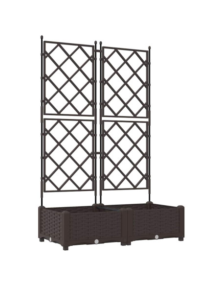 Vaso da giardino 2 pz Marrone 80 x 40 x 125,5 cm PP