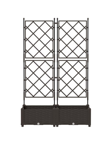 Vaso da giardino 2 pz Marrone 80 x 40 x 125,5 cm PP