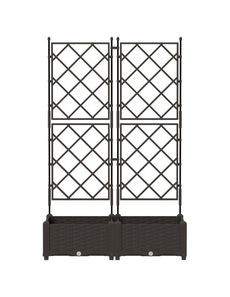 Vaso da giardino 2 pz Marrone 80 x 40 x 125,5 cm PP