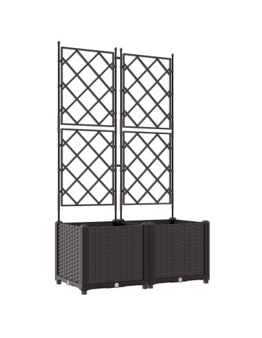 Vaso da giardino 2 pz Marrone 80 x 40 x 143 cm PP