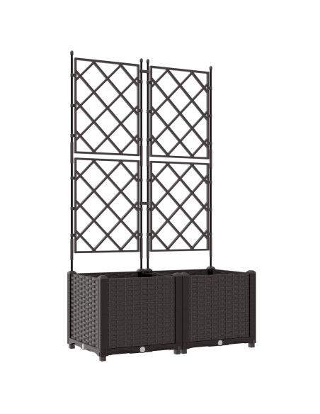 Vaso da giardino 2 pz Marrone 80 x 40 x 143 cm PP