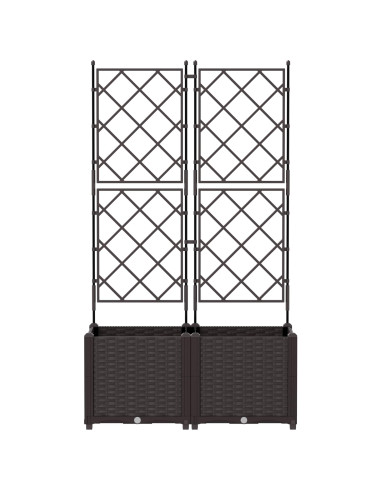 Vaso da giardino 2 pz Marrone 80 x 40 x 143 cm PP