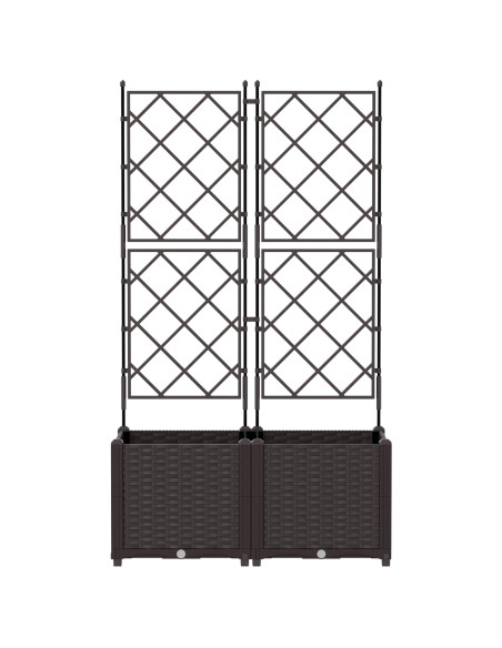 Vaso da giardino 2 pz Marrone 80 x 40 x 143 cm PP