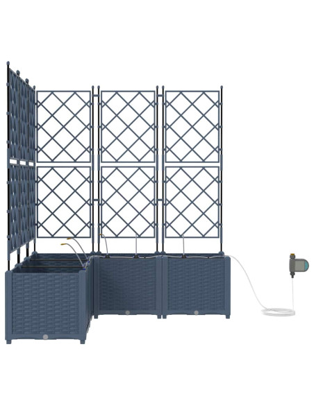 Vaso da giardino Grigio 40 x 40 x 125,5 cm PP