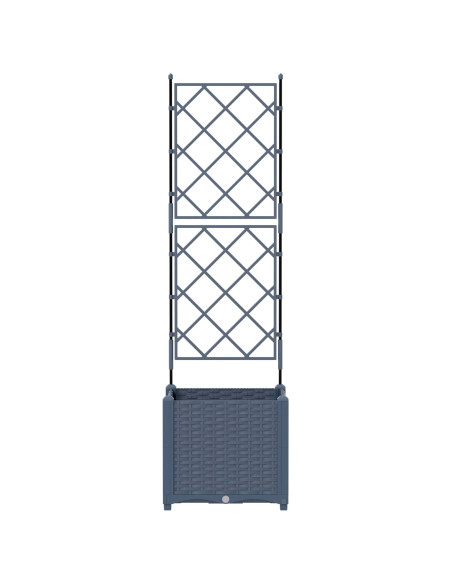 Vaso da giardino Grigio 40 x 40 x 143 cm PP
