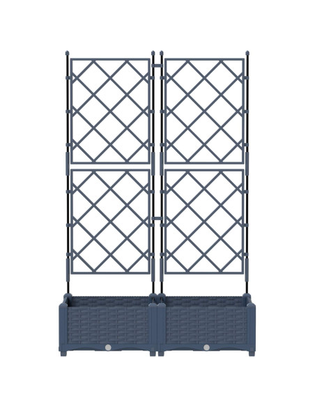 Vaso da giardino 2 pz Grigio 80 x 40 x 125,5 cm PP