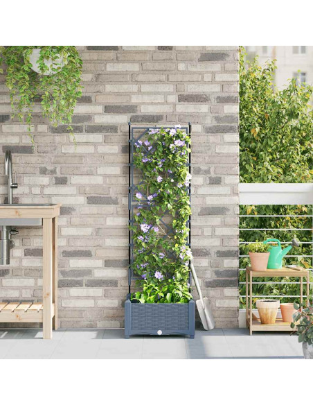 Vaso da giardino Grigio Chiaro 40 x 40 x 125,5 cm PP