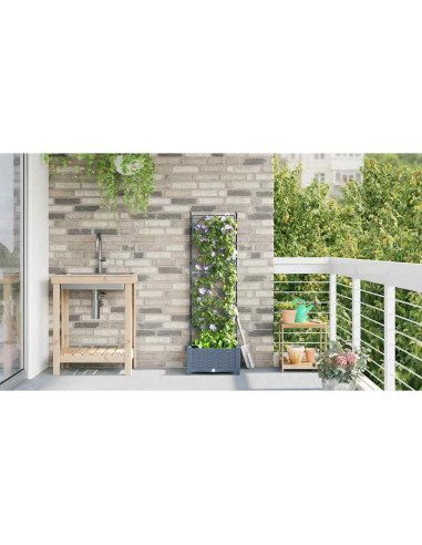 Vaso da giardino Grigio Chiaro 40 x 40 x 125,5 cm PP