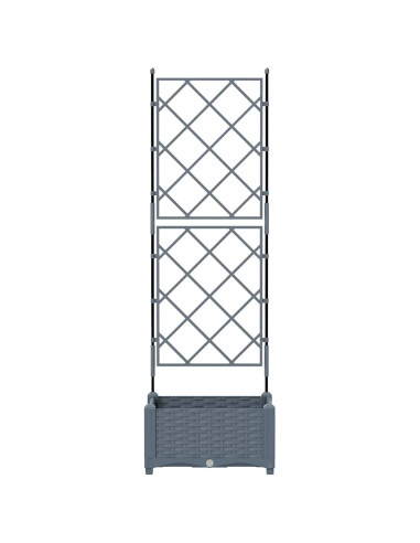 Vaso da giardino Grigio Chiaro 40 x 40 x 125,5 cm PP